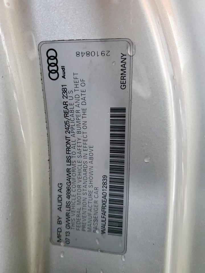 2014 Audi A5 Premium Plus VIN: WAULFAFRXEA012839 Lot: 59903325