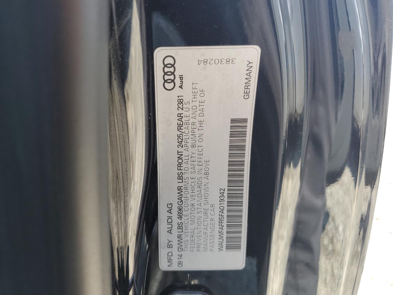 2015 Audi A5 Prestige VIN: WAUWFAFR5FA019342 Lot: 61205515