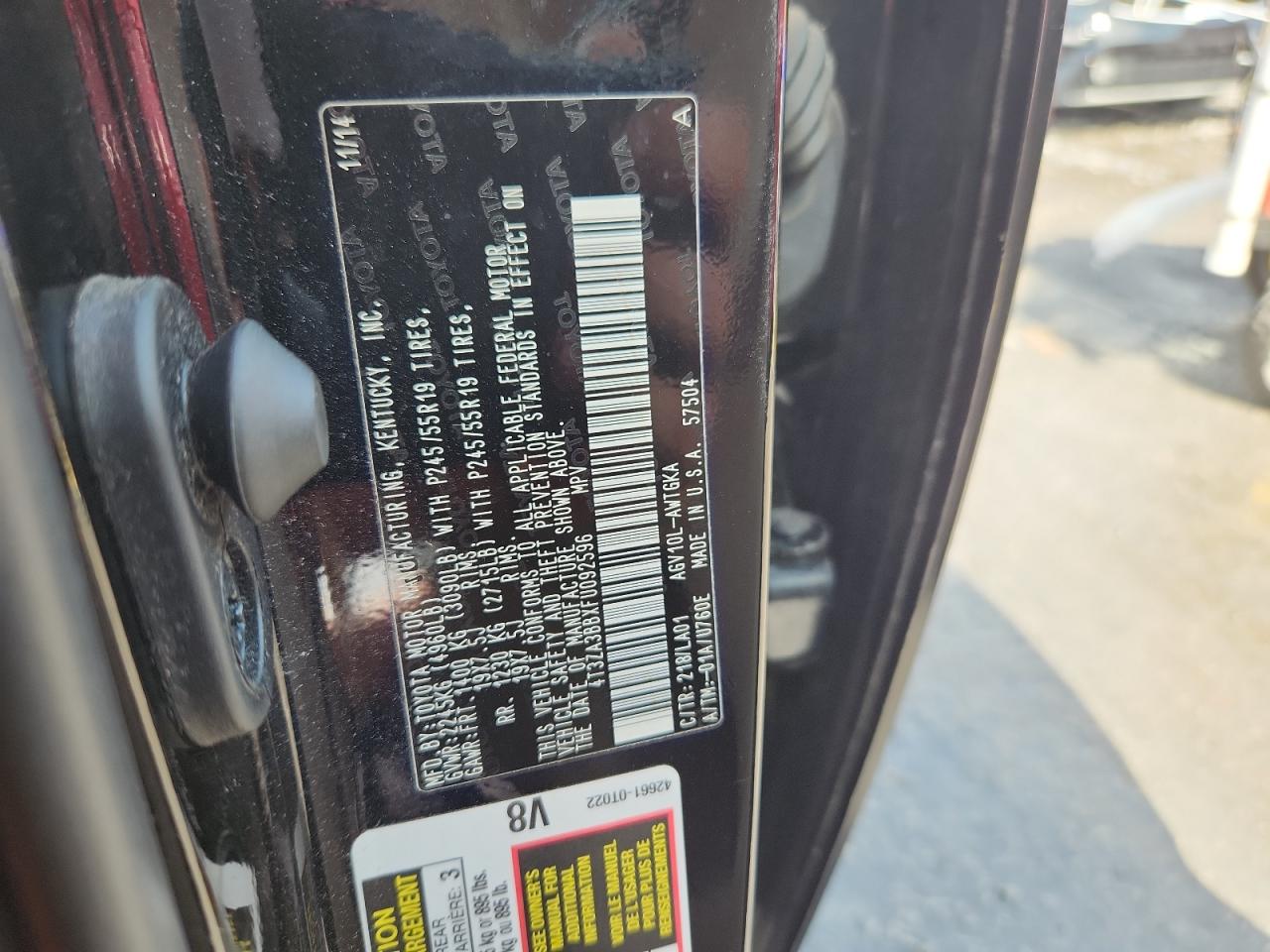 2015 Toyota Venza Le VIN: 4T3ZA3BBXFU092596 Lot: 56250535