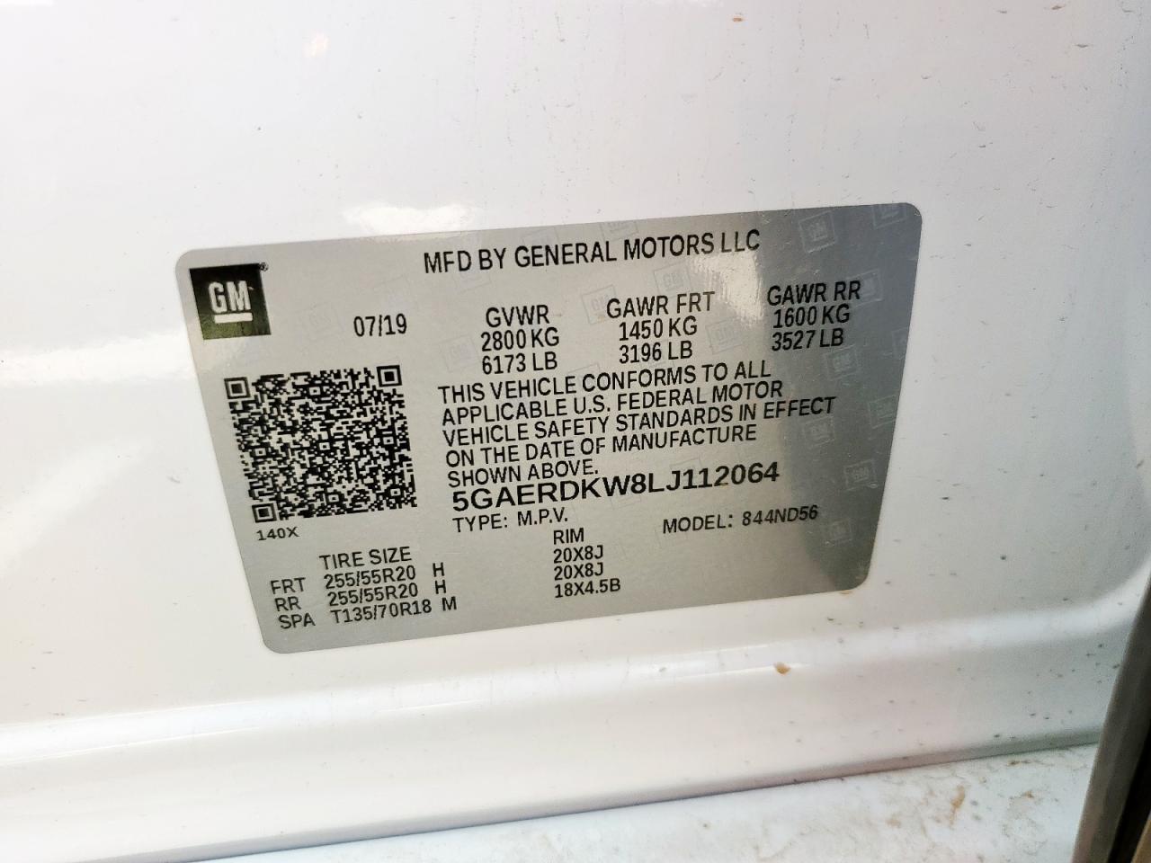 2020 Buick Enclave Avenir VIN: 5GAERDKW8LJ112064 Lot: 60607155