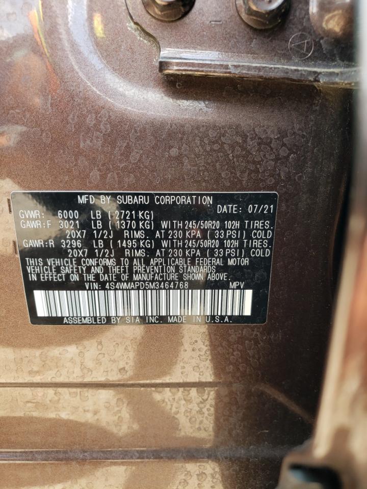 2021 Subaru Ascent Limited VIN: 4S4WMAPD5M3464768 Lot: 61510515