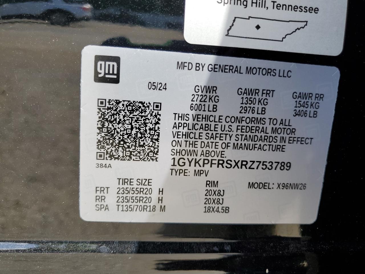 2024 Cadillac Xt6 Platinum Premium Luxury VIN: 1GYKPFRSXRZ753789 Lot: 60132945