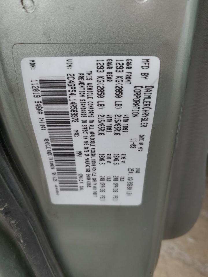 2004 Chrysler Town & Country Touring VIN: 2C4GP54L14R589972 Lot: 61873205