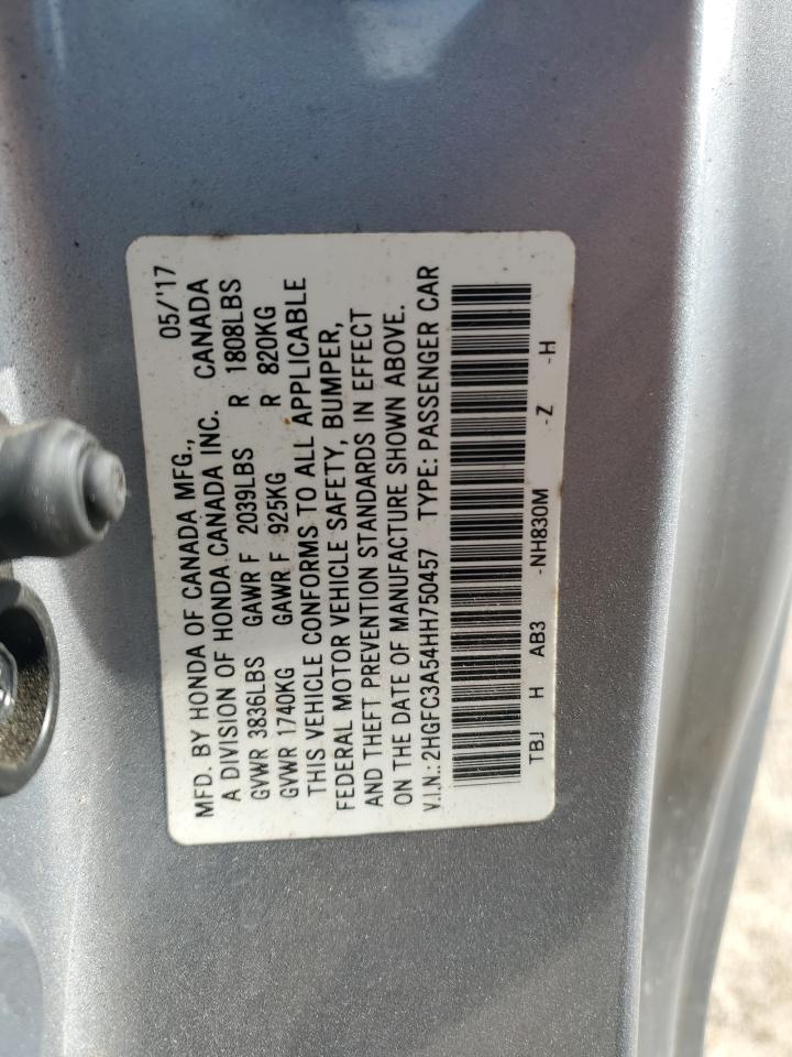 2017 Honda Civic Si VIN: 2HGFC3A54HH750457 Lot: 63034245