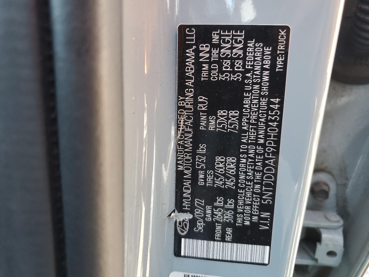 2023 Hyundai Santa Cruz Sel Premium VIN: 5NTJDDAF9PH043544 Lot: 62127945