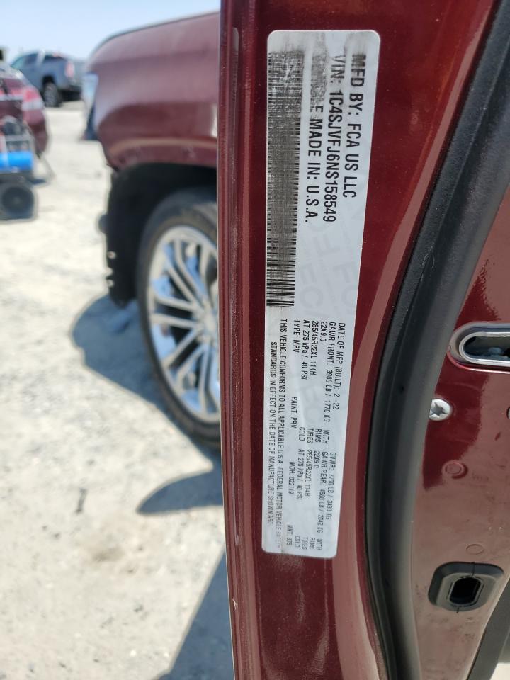 2022 Jeep Grand Wagoneer Series Ii VIN: 1C4SJVFJ6NS158549 Lot: 59400285