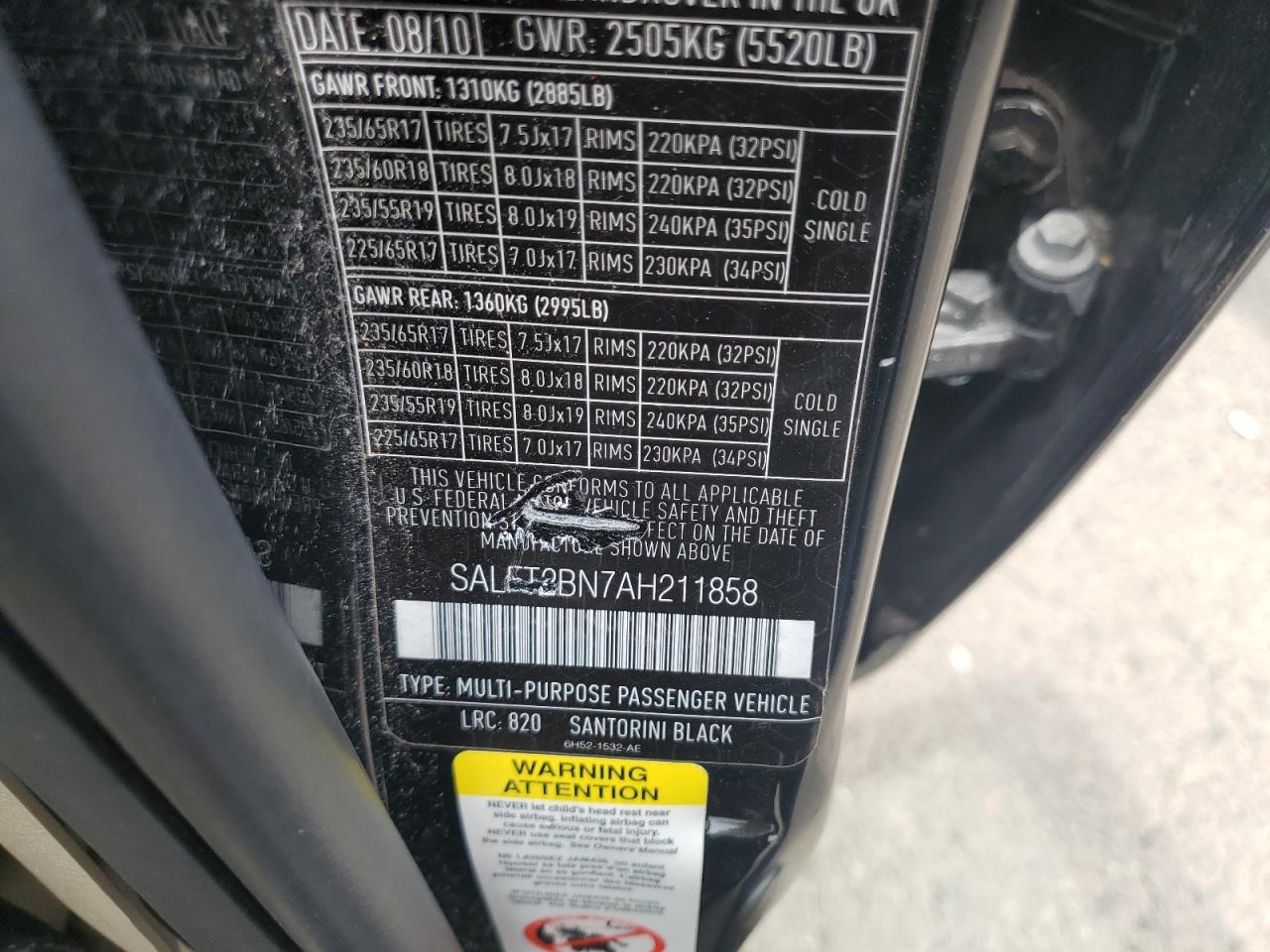 2010 Land Rover Lr2 Hse Technology VIN: SALFT2BN7AH211858 Lot: 60428595