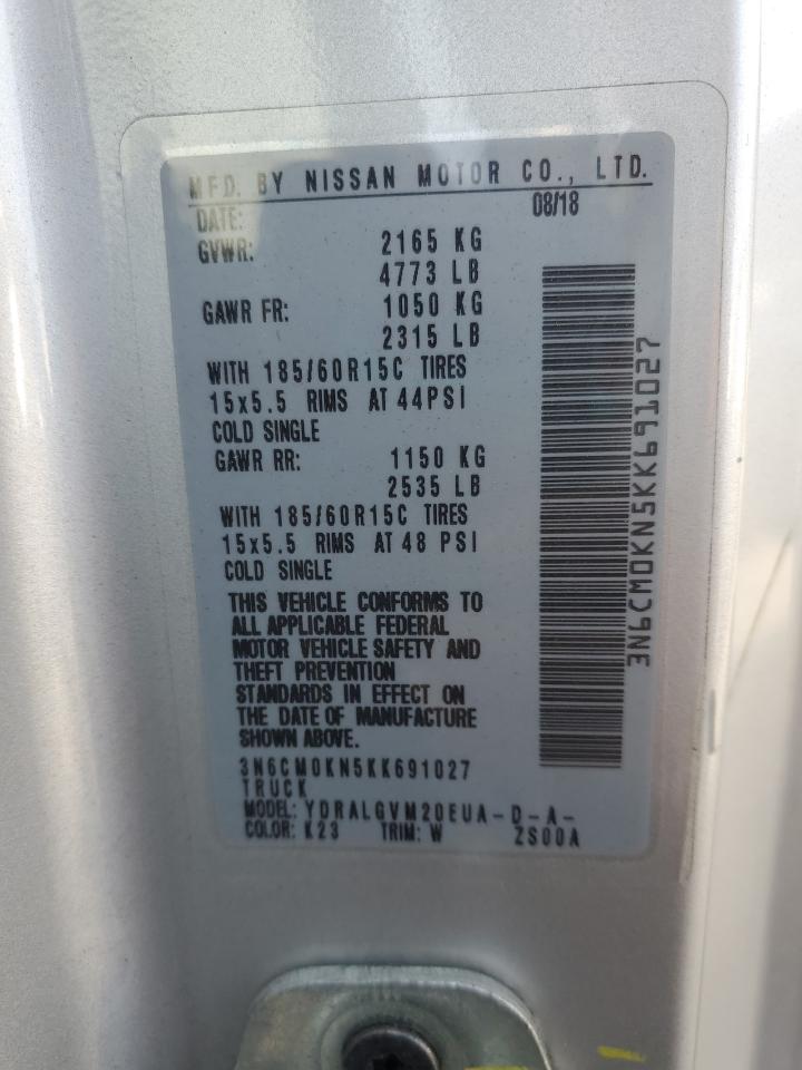 2019 Nissan Nv200 2.5S VIN: 3N6CM0KN5KK691027 Lot: 61859785
