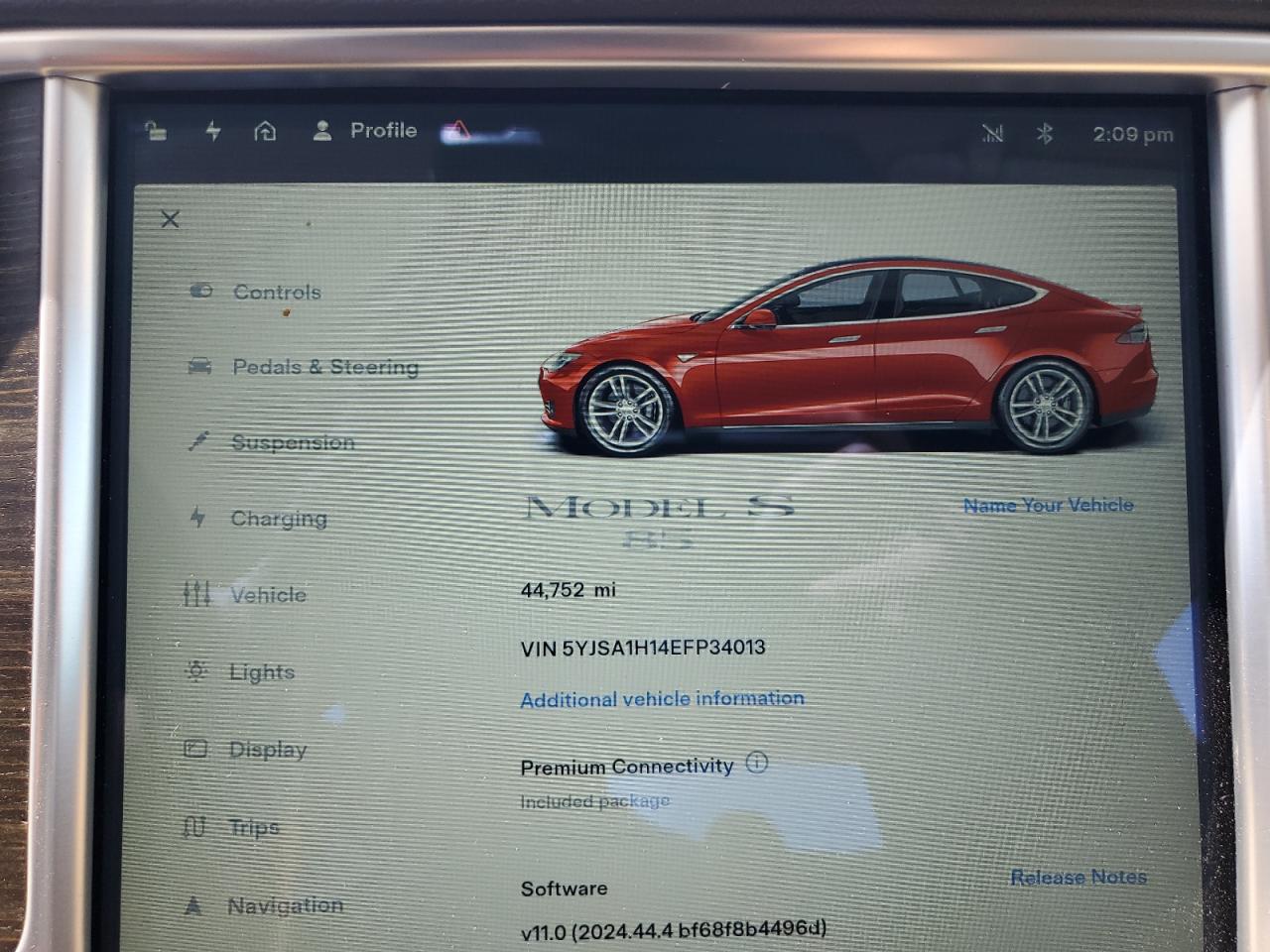 2014 Tesla Model S VIN: 5YJSA1H14EFP34013 Lot: 61643895