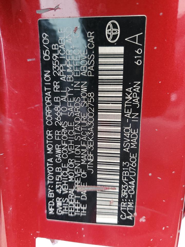 2010 Toyota Camry Base VIN: JTNBF3EK3A3002758 Lot: 60151155