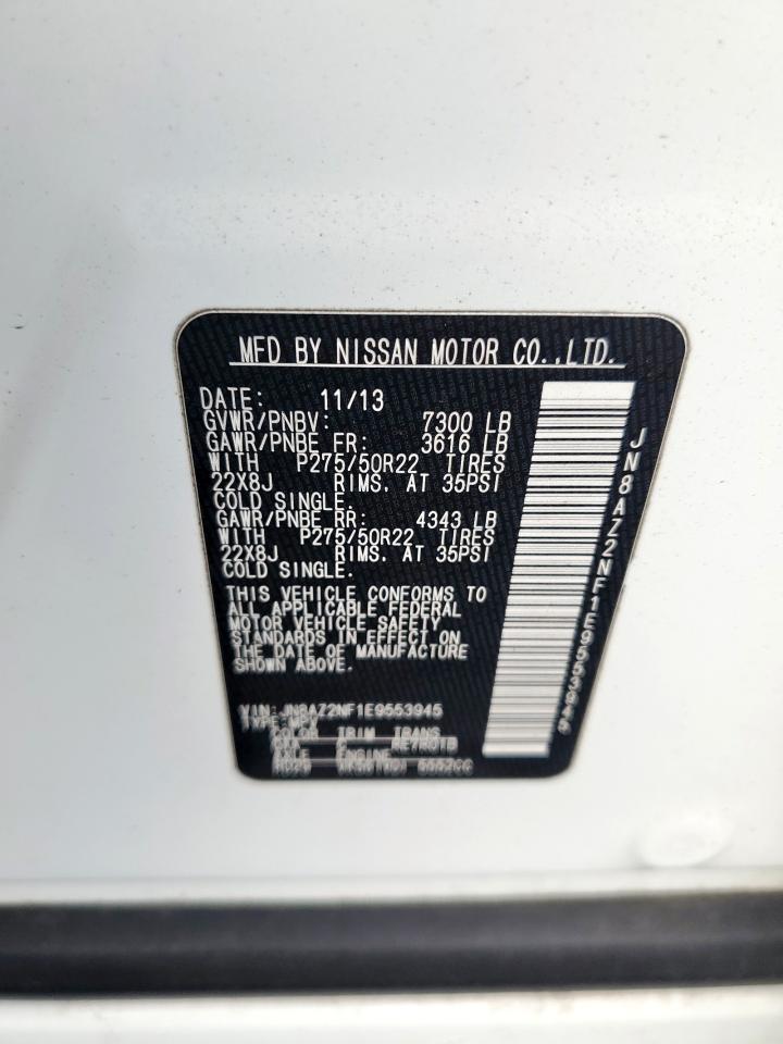 2014 Infiniti Qx80 VIN: JN8AZ2NF1E9553945 Lot: 62670735