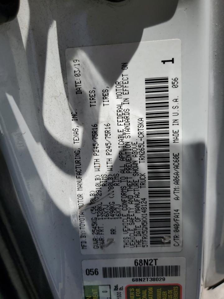 2019 Toyota Tacoma Access Cab VIN: 5TFRX5GN5KX148124 Lot: 60915005