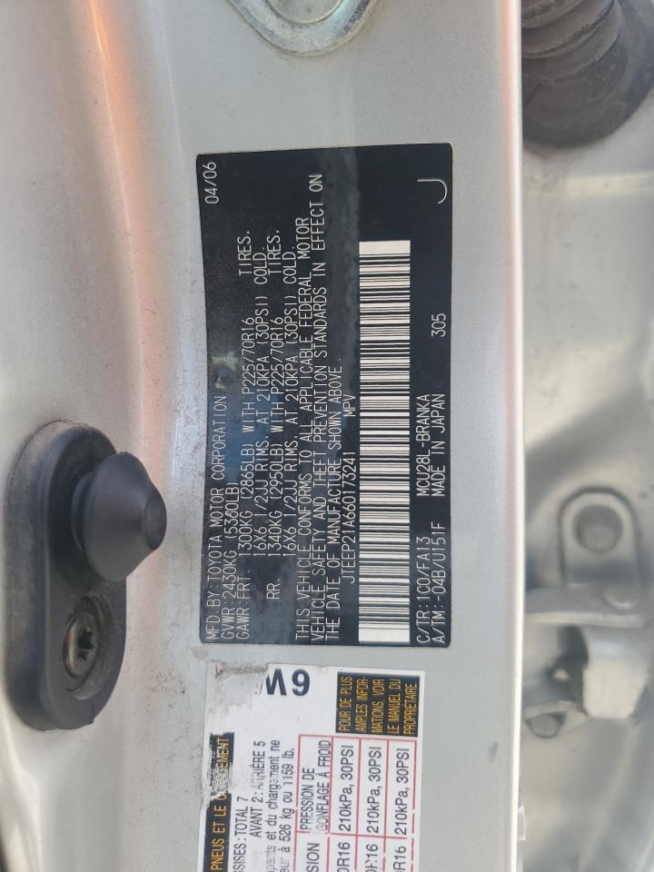 2006 Toyota Highlander Limited VIN: JTEEP21A660173241 Lot: 62373305