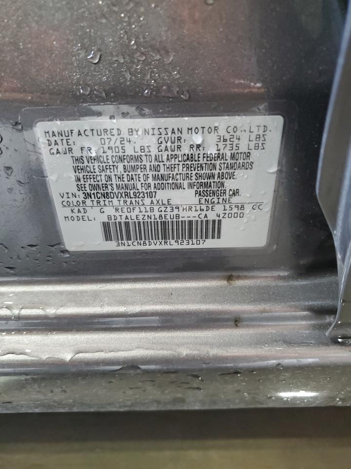 2024 Nissan Versa S VIN: 3N1CN8DVXRL923107 Lot: 59899525