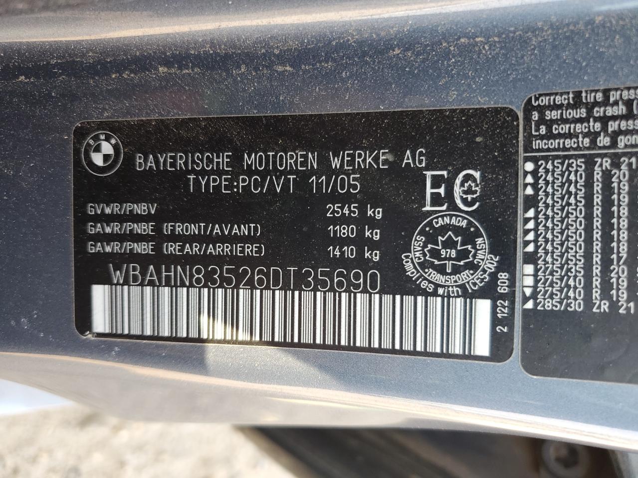 2006 BMW 750 Li VIN: WBAHN83526DT35690 Lot: 62414485