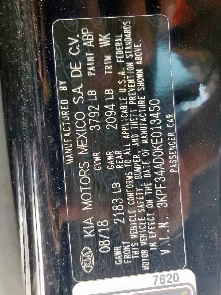 KIA FORTE 2019 VIN 3KPF34AD0KE013450 photo 12