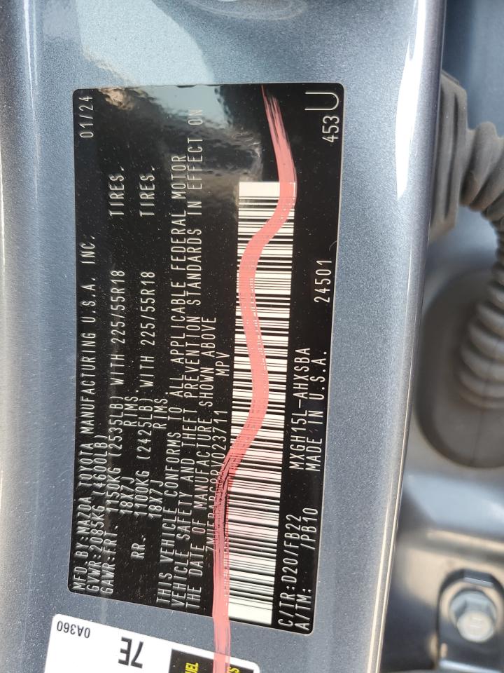 2024 Toyota Corolla Cross Se VIN: 7MUFBABG8RV023711 Lot: 61689035