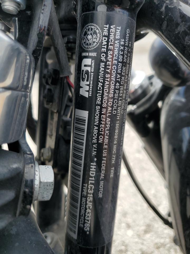 2018 Harley-Davidson Xl1200 Forty-Eight VIN: 1HD1LC315JC433765 Lot: 59399165