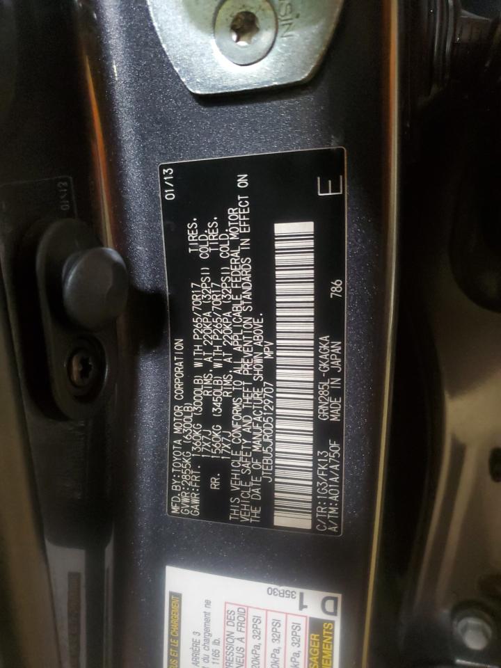 2013 Toyota 4Runner Sr5 VIN: JTEBU5JR0D5129707 Lot: 61956305