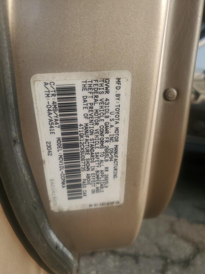 1995 Toyota Camry Le VIN: 4T1GK12CXSU067735 Lot: 58879205