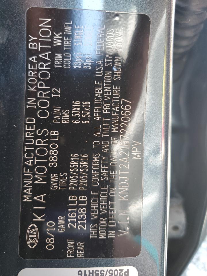 2011 Kia Soul + VIN: KNDJT2A21B7220667 Lot: 61283755