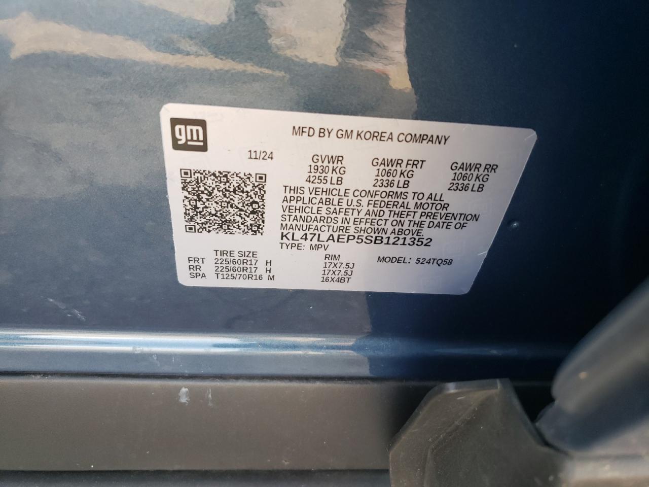 2025 Buick Envista Preferred VIN: KL47LAEP5SB121352 Lot: 61463505