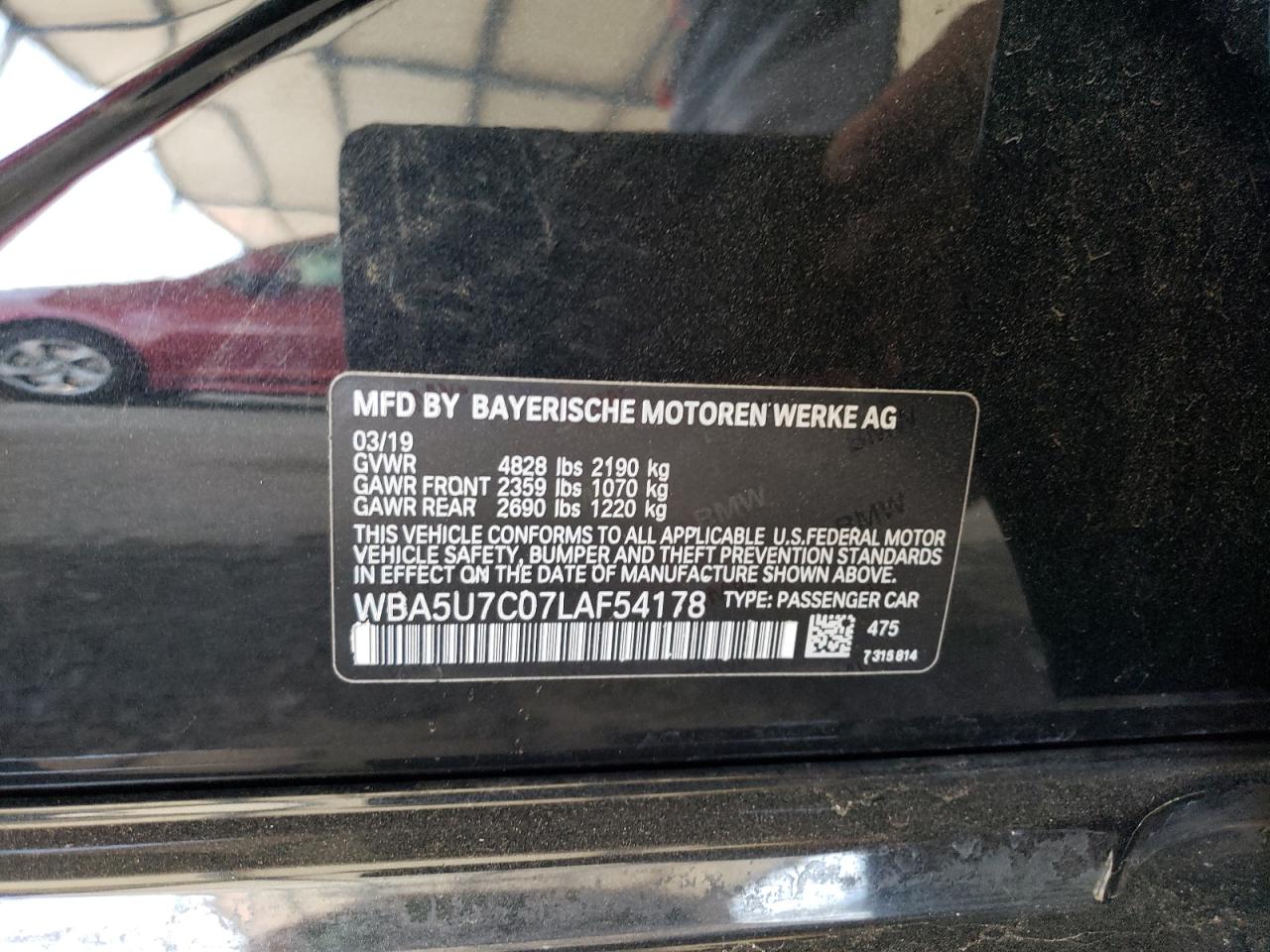 2020 BMW M340I VIN: WBA5U7C07LAF54178 Lot: 62163185