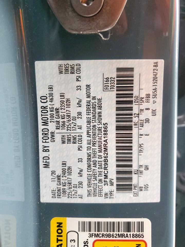 2021 Ford Bronco Sport Big Bend VIN: 3FMCR9B62MRA18865 Lot: 64568245