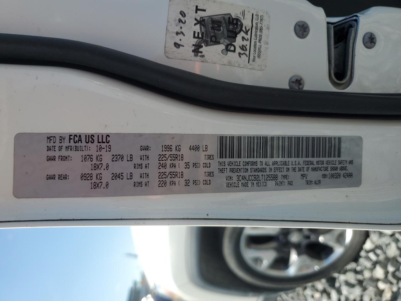 JEEP COMPASS 2020 VIN 3C4NJCCB2LT125588 фото 13