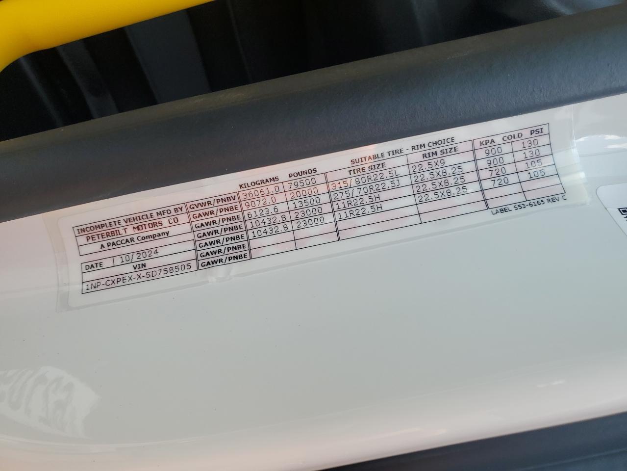 PETERBILT ALL MODELS 2025 VIN 1NPCXPEXXSD758505 photo 10