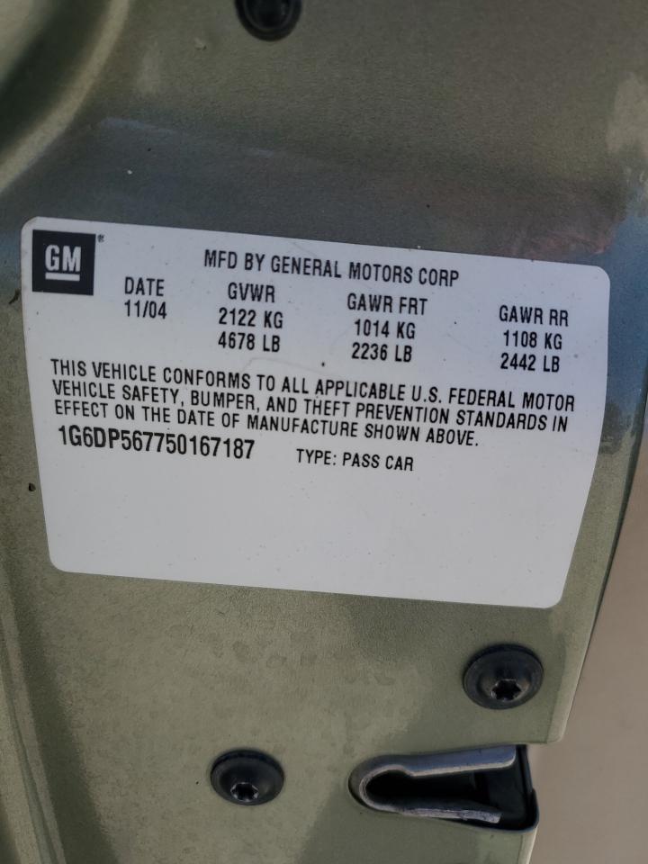 2005 Cadillac Cts Hi Feature V6 VIN: 1G6DP567750167187 Lot: 59406675