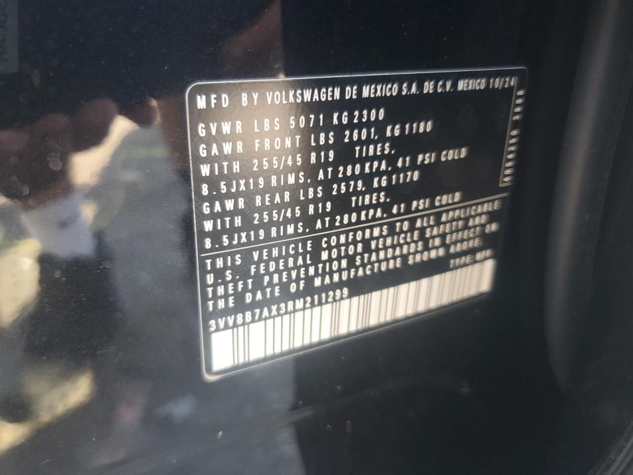 2024 Volkswagen Tiguan Se R-Line Black VIN: 3VV8B7AX3RM211299 Lot: 61291385
