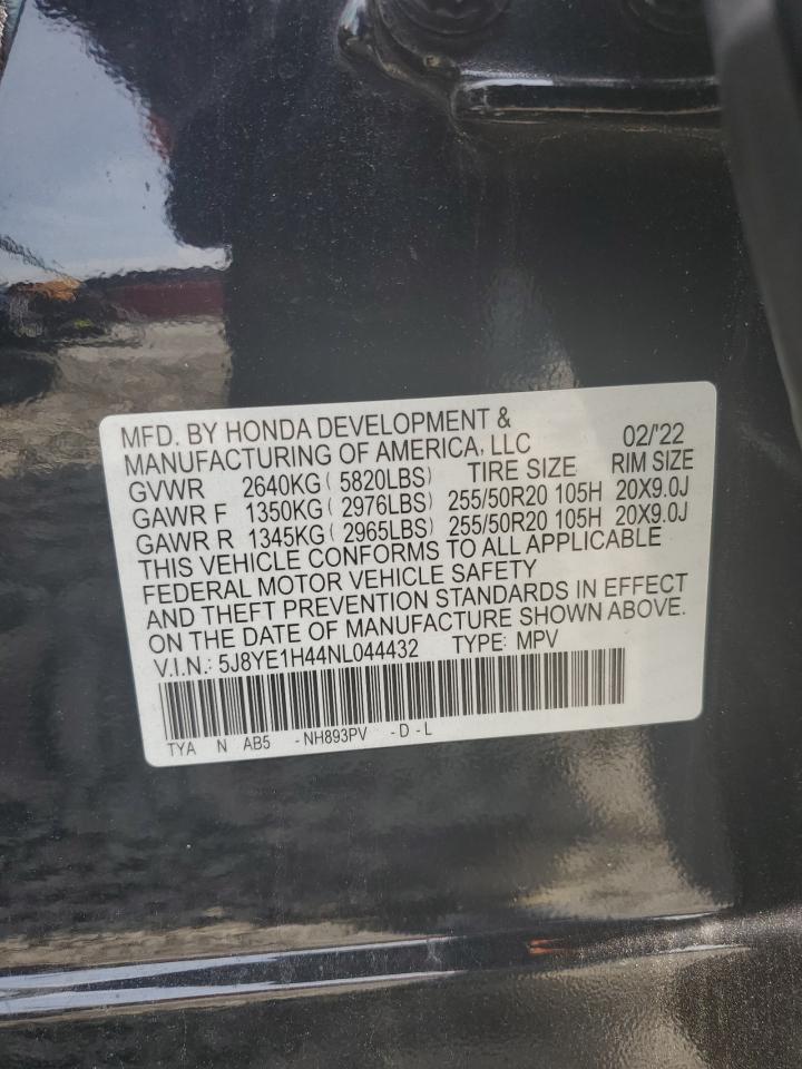 2022 Acura Mdx Technology VIN: 5J8YE1H44NL044432 Lot: 61720985