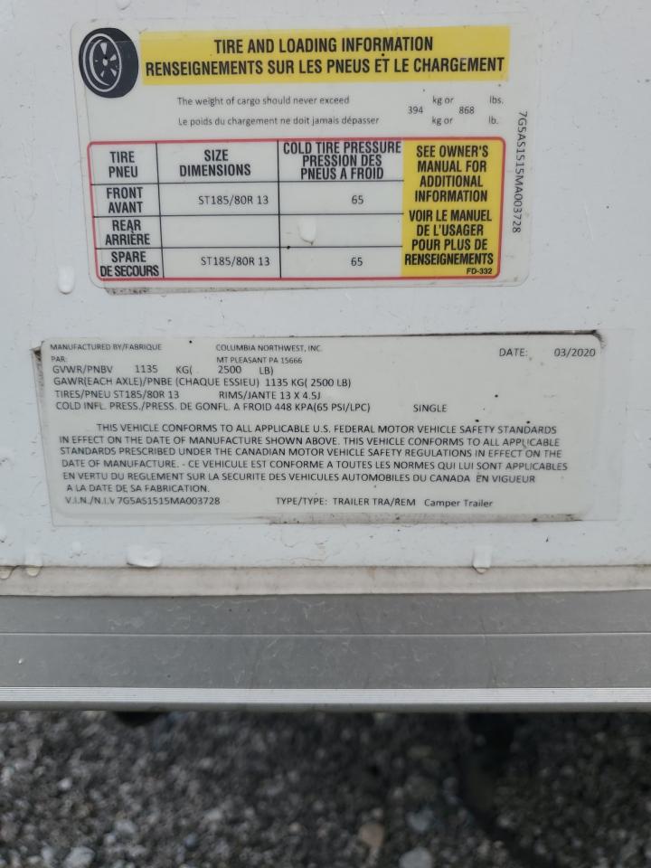 ALINER ALINESOMER 2021 VIN 7G5AS1515MA003728 фото 10