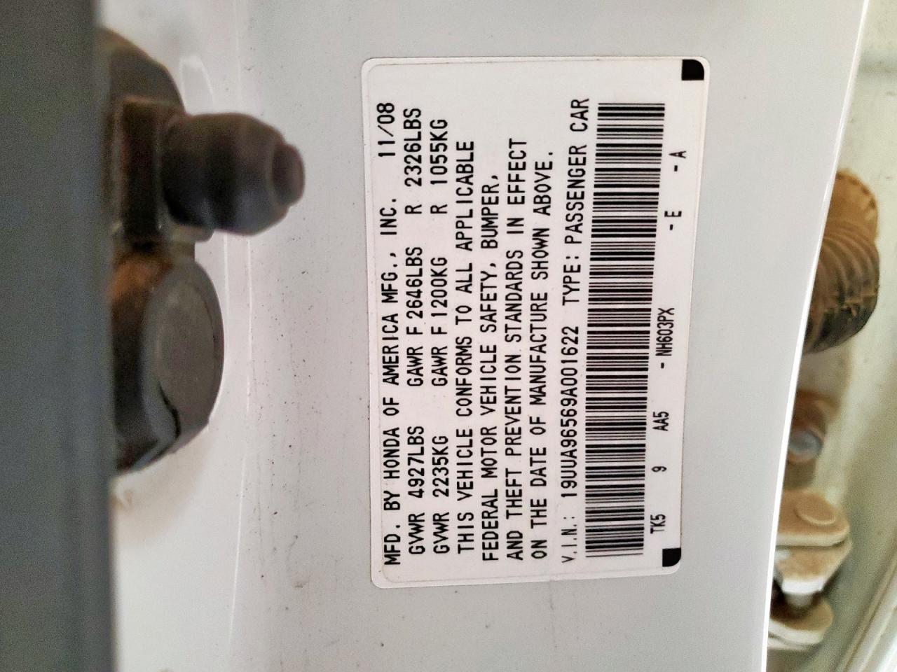 2009 Acura Tl VIN: 19UUA96569A001622 Lot: 62923715