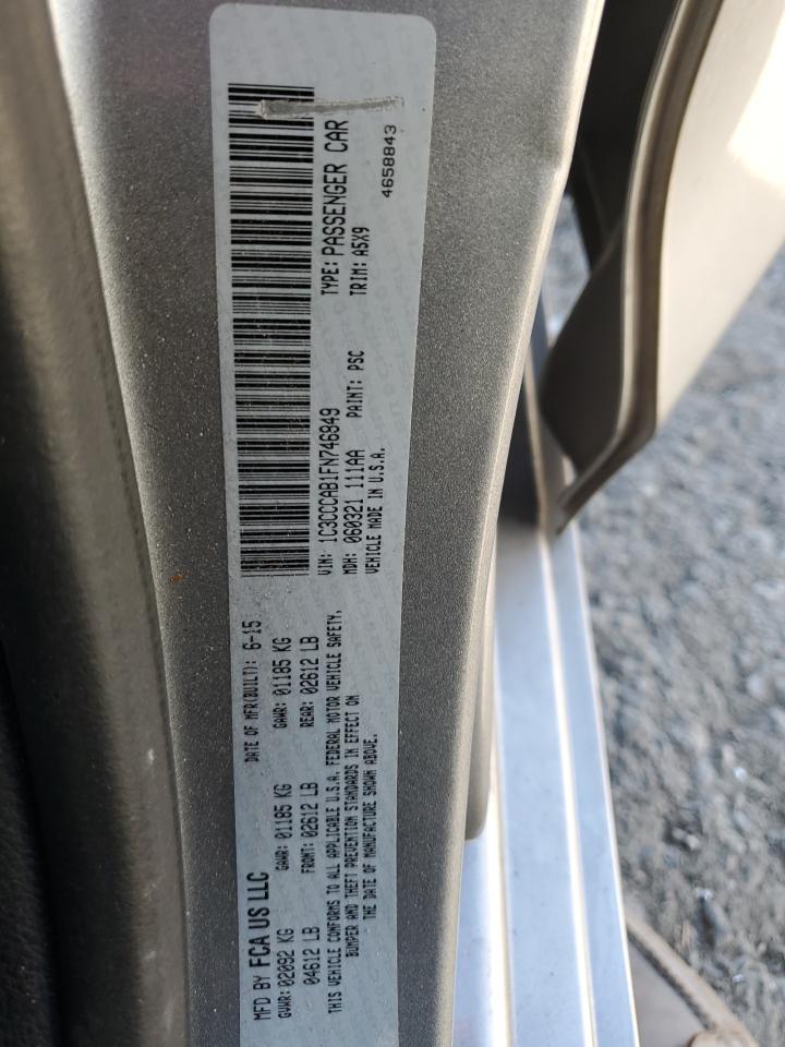 2015 Chrysler 200 Limited VIN: 1C3CCCAB1FN746849 Lot: 63126965