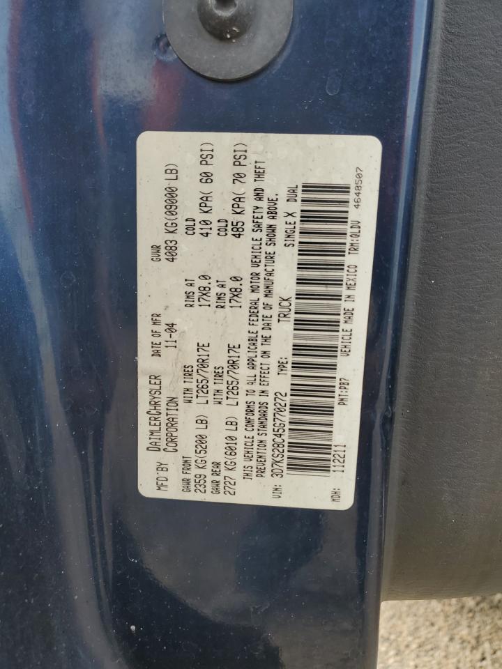 2005 Dodge Ram 2500 St VIN: 3D7KS28C45G770272 Lot: 60373025