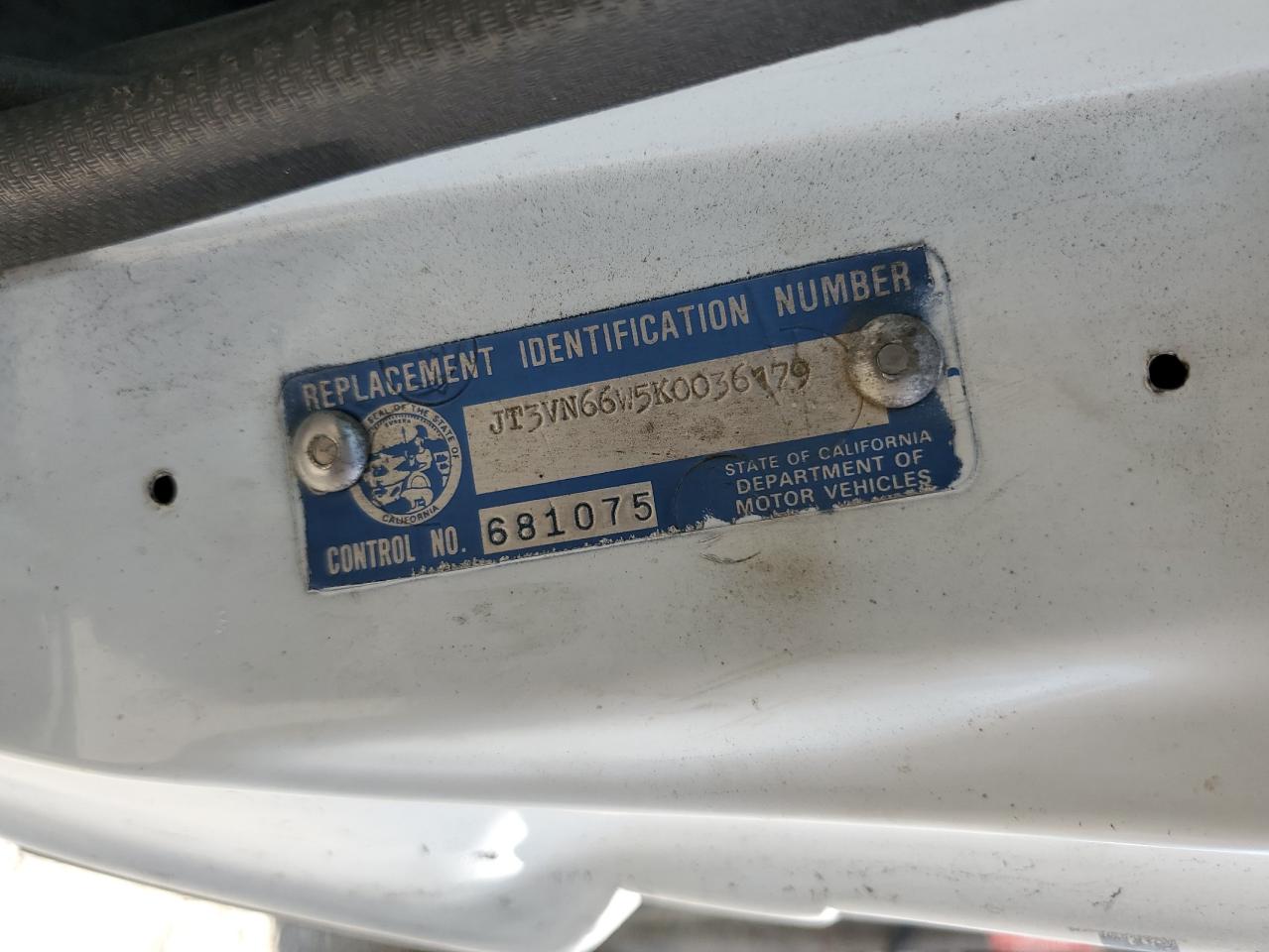 TOYOTA 4RUNNER 1989 VIN JT3VN66W5K0036179 photo 13