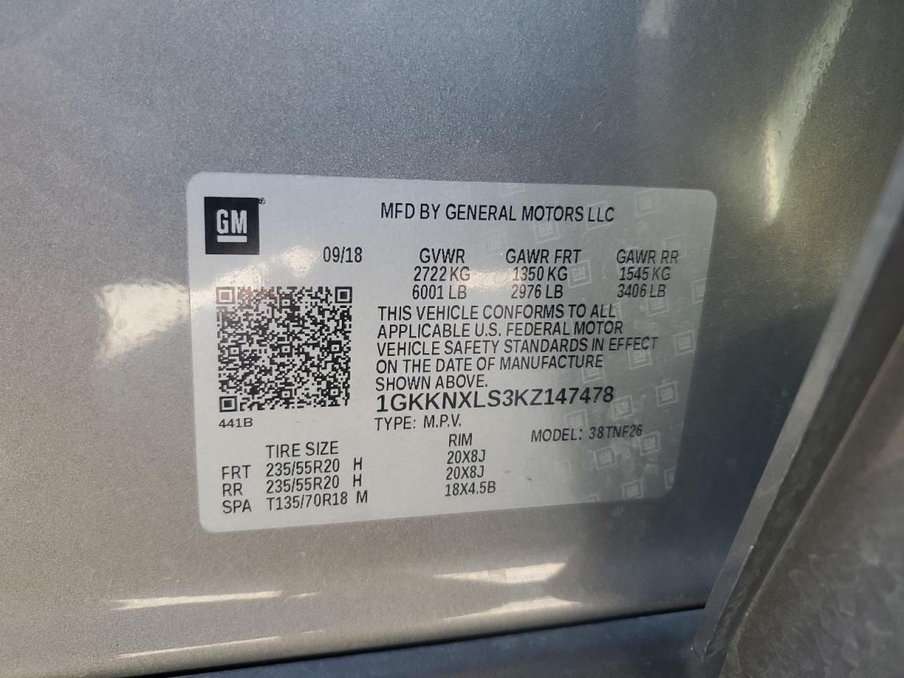 2019 GMC Acadia Denali VIN: 1GKKNXLS3KZ147478 Lot: 61151125