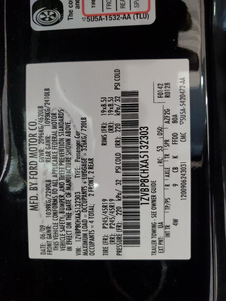 2010 Ford Mustang Gt VIN: 1ZVBP8CHXA5132303 Lot: 60629985