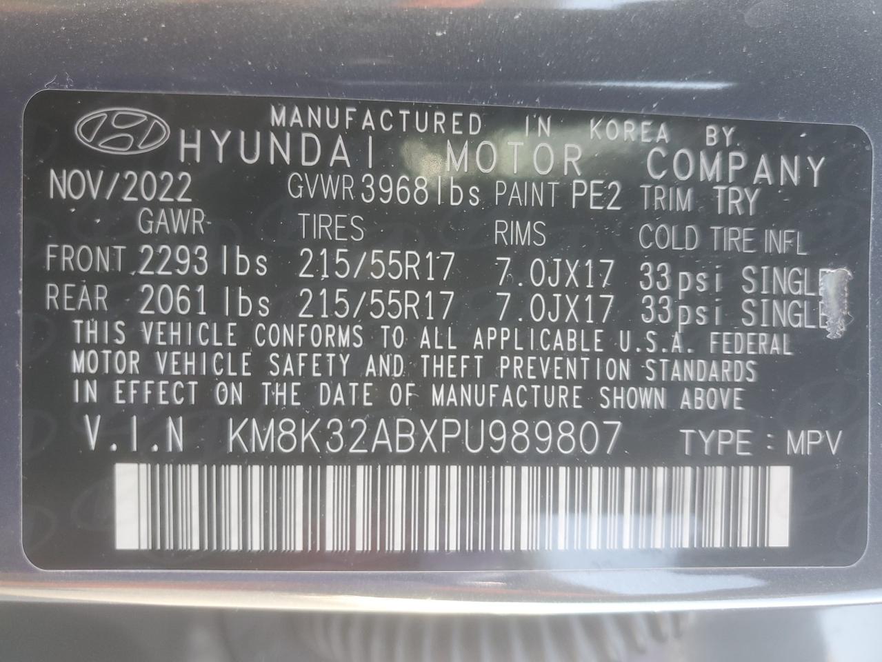 HYUNDAI KONA 2023 VIN KM8K32ABXPU989807 фото 13