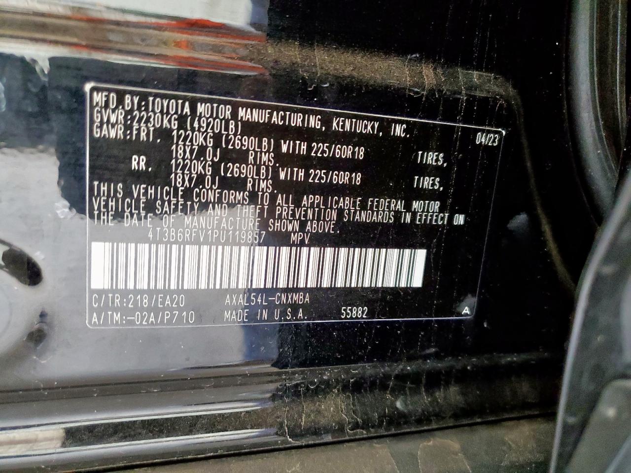 TOYOTA RAV4 2023 VIN 4T3B6RFV1PU119857 photo 13