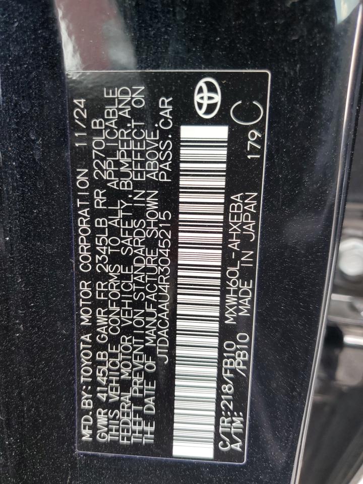 2024 Toyota Prius Le VIN: JTDACAAU4R3045215 Lot: 62582995