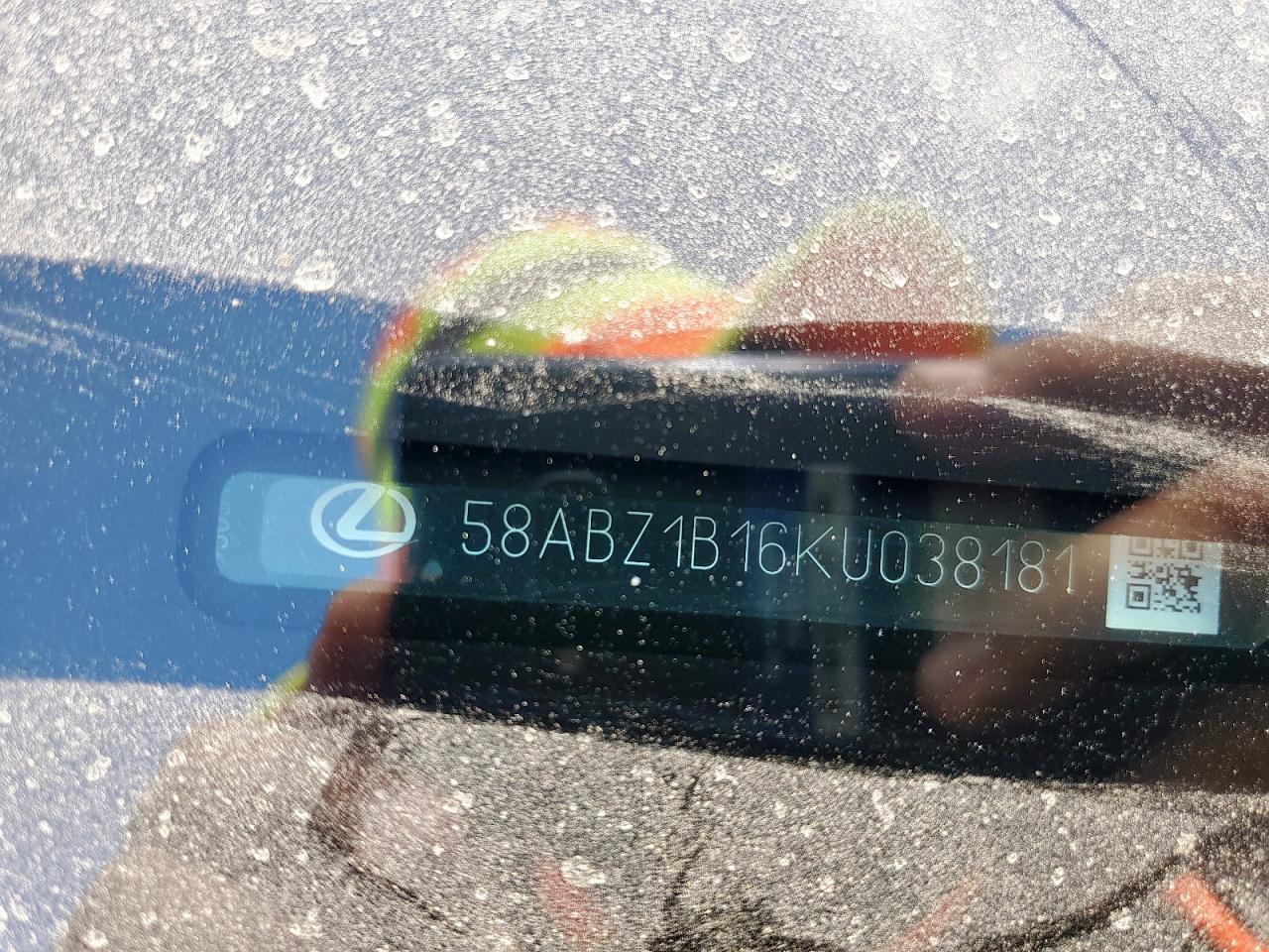 2019 Lexus Es 350 VIN: 58ABZ1B16KU038181 Lot: 62900175