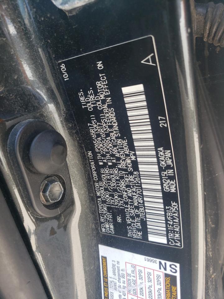 2007 Toyota 4Runner Sr5 VIN: JTEBU14R770112618 Lot: 62429755