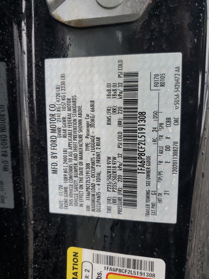 FORD MUSTANG 2020 VIN 1FA6P8CF2L5191308 photo 12