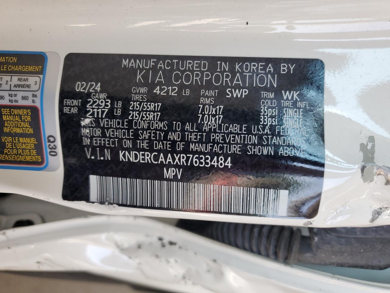 KIA SELTOS 2024 VIN KNDERCAAXR7633484 zdjęcie 14