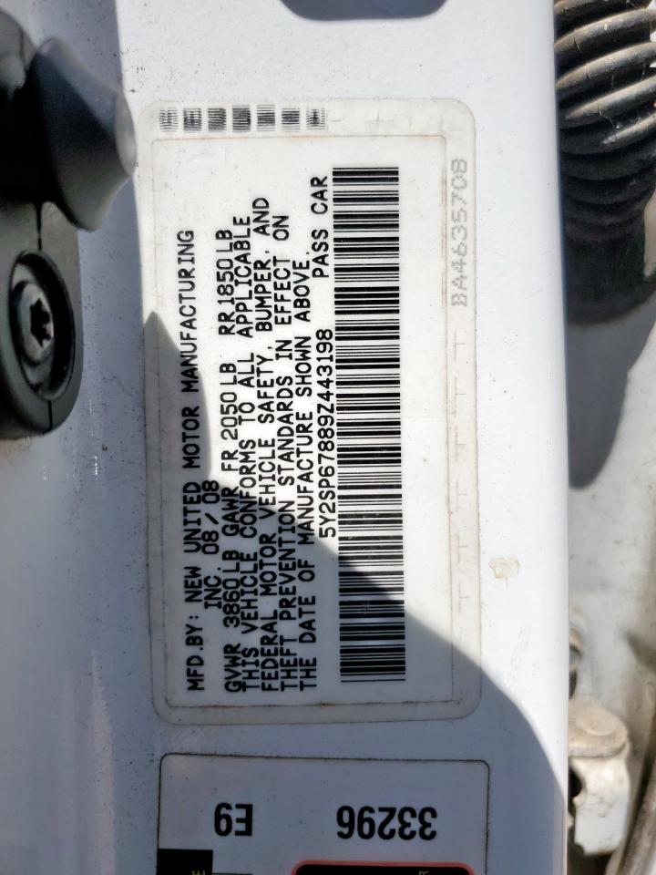 2009 Pontiac Vibe VIN: 5Y2SP67889Z443198 Lot: 60336315