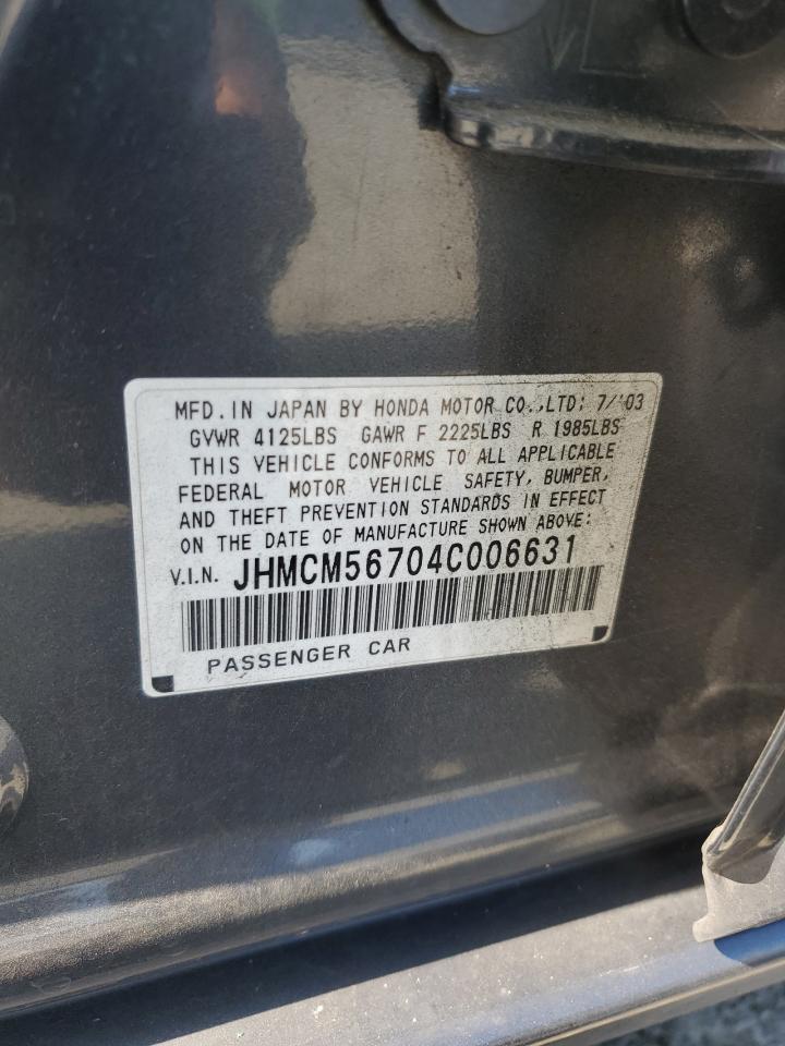 2004 Honda Accord Ex VIN: JHMCM56704C006631 Lot: 62773145