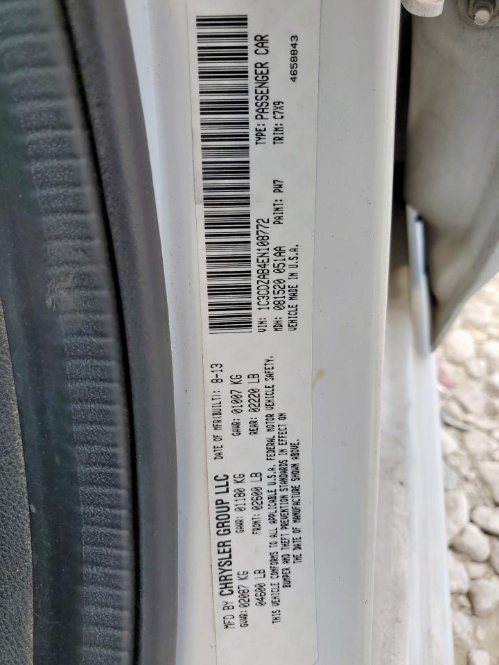 2014 Dodge Avenger Se VIN: 1C3CDZAB4EN108772 Lot: 62307405